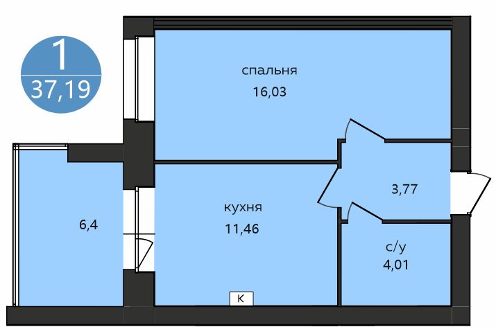 Продажа 1-комнатной новостройки, Ярославль, Клубная ул,  1