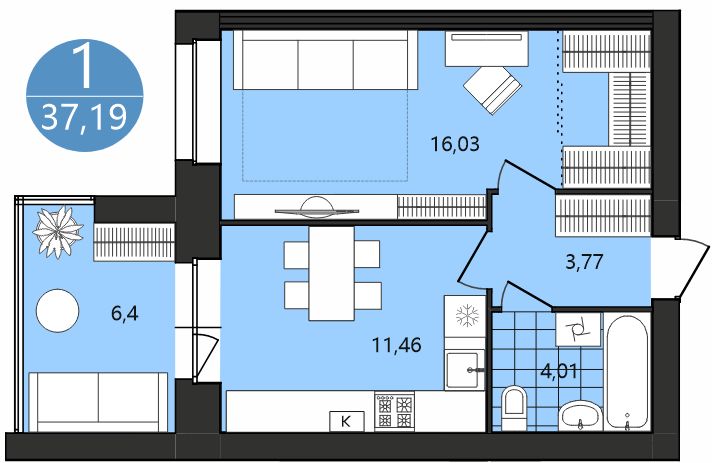 Продажа 1-комнатной новостройки, Ярославль, Клубная ул,  1