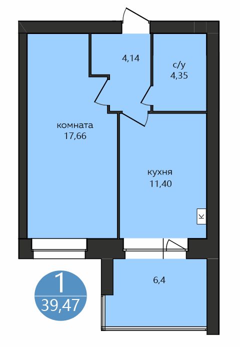 Продажа 1-комнатной новостройки, Ярославль, Клубная ул,  1