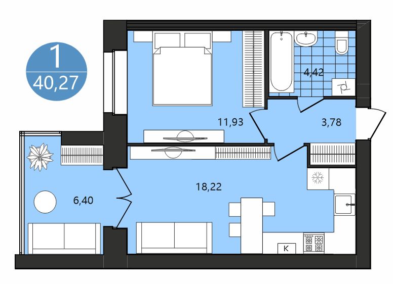 Продажа 1-комнатной новостройки, Ярославль, Клубная ул,  1