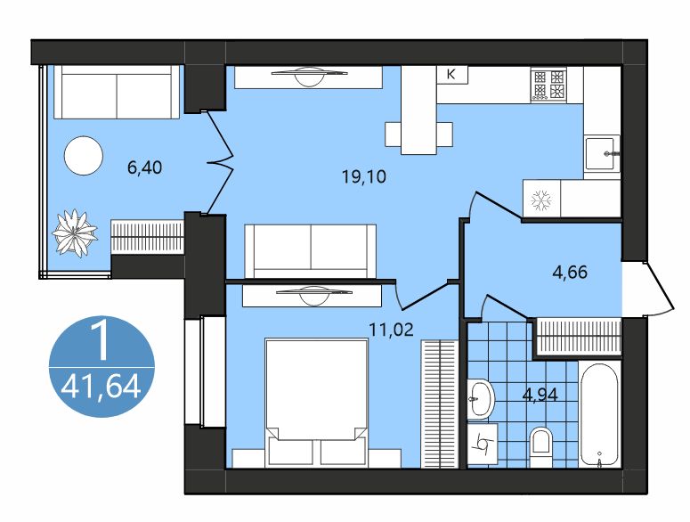 Продажа 1-комнатной новостройки, Ярославль, Клубная ул,  1