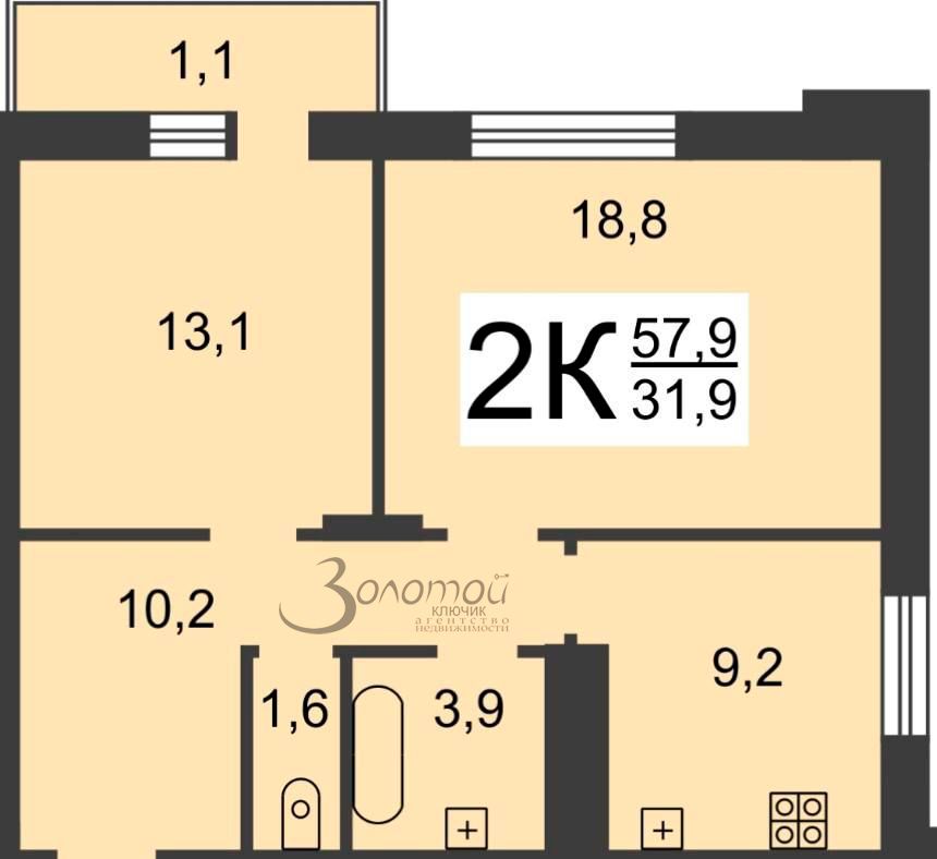Продажа 2-комнатной квартиры, Нижний Новгород, Горная ул,  11к5