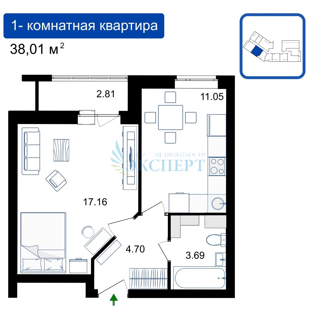 Продажа 1-комнатной новостройки, Нижний Новгород, Станиславского ул