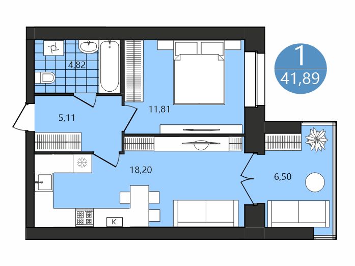 Продажа 1-комнатной новостройки, Ярославль, Клубная ул,  1