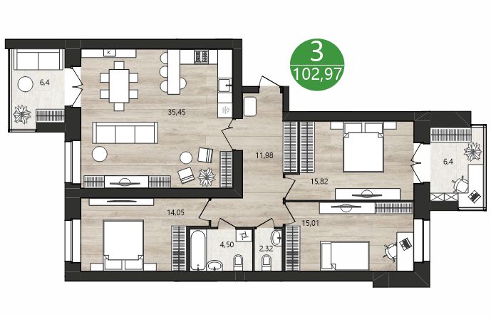 Продажа 3-комнатной новостройки, Ярославль, Клубная ул,  1