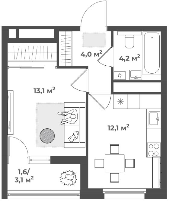 Продажа 1-комнатной квартиры, Тверь, Красина 2-я ул,  64