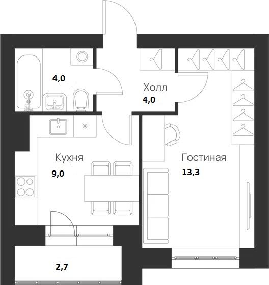 Продажа 1-комнатной квартиры, Тула, ул. Героев России,  5