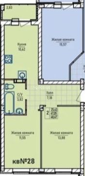 Продажа 2-комнатной новостройки, Новинки, Инженерный пр-зд,  7к2 