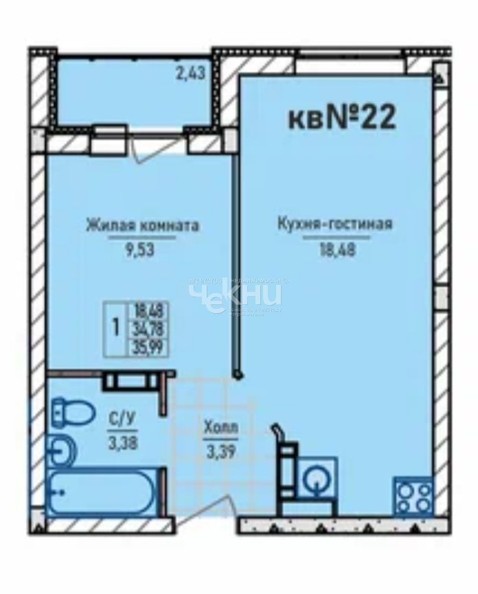 Продажа 2-комнатной новостройки, Новинки, Инженерный пр-зд,  7к2 